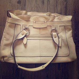 Cream leather Coach handbag NWOT